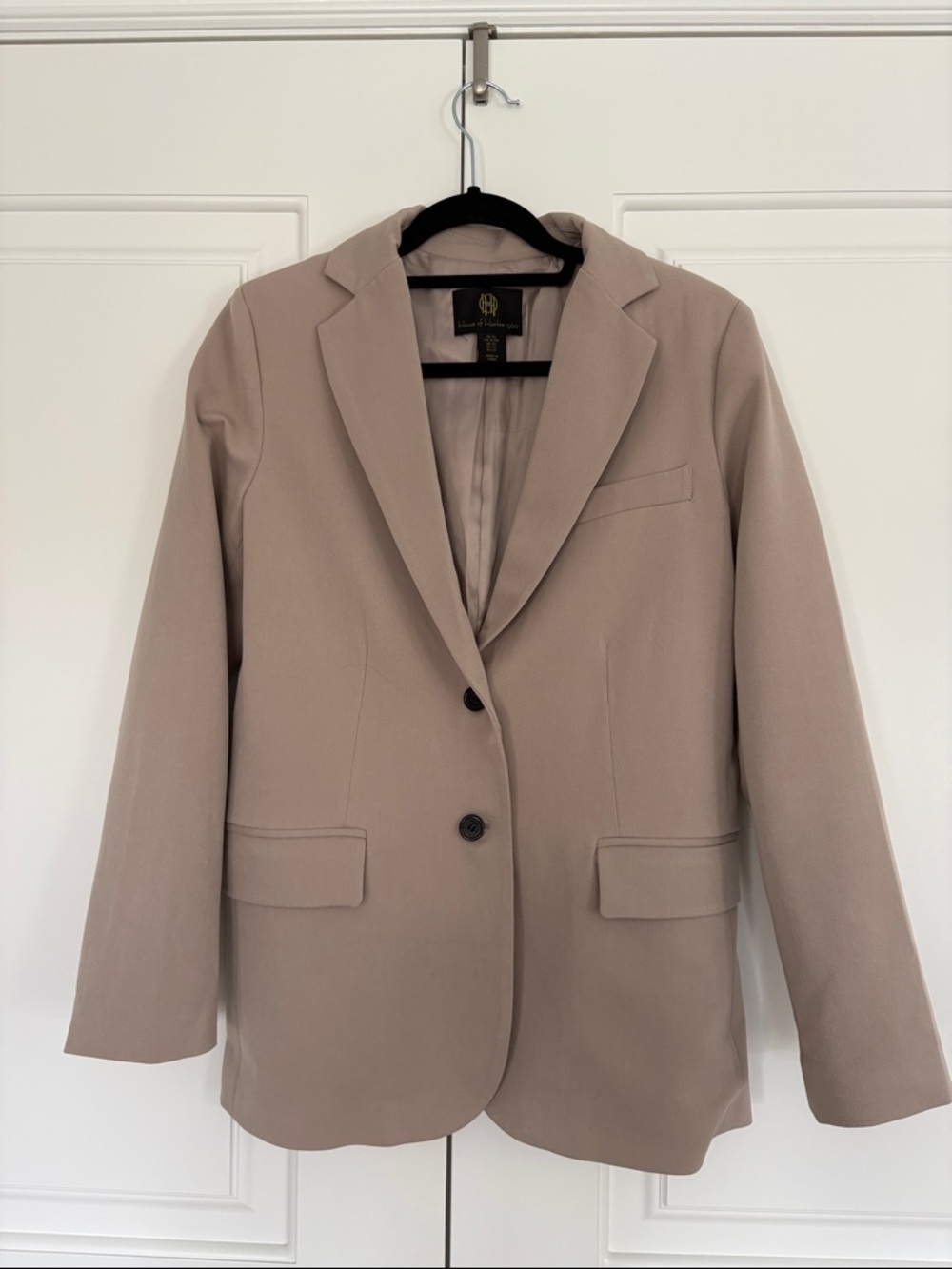 House of Harlow 1960 Taupe Single-Breasted Blazer - Oversized